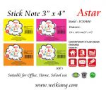 Astar 3 x 4" Fluorescent Colour Sticky Note Paper